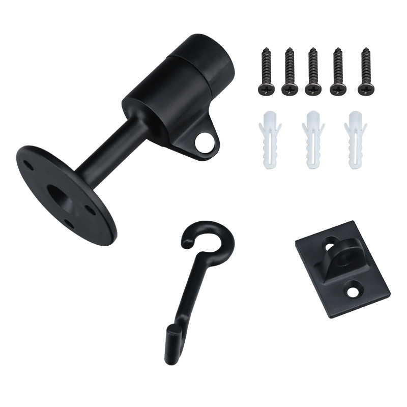 Heavy Duty Door Stopper with Hook - Modern Stainless Steel Doorstop with Rubber Buffer