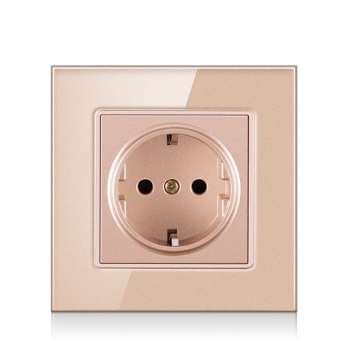 Wall Triple Sockets Golden Glass Panel