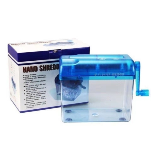 Mini Hand Shredder Paper Strip Cross Cut Machine Desktop Micro Manual Crank File Small Cutter