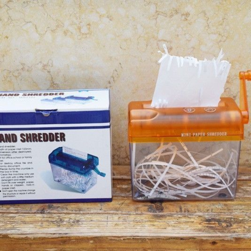 Mini Hand Shredder Paper Strip Cross Cut Machine Desktop Micro Manual Crank File Small Cutter