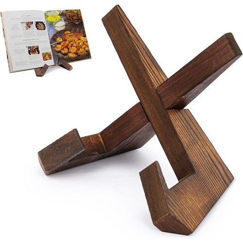 Wooden Menu Stand for Kitchen and Dining – Stylish Recipe Holder and Desk Bookend