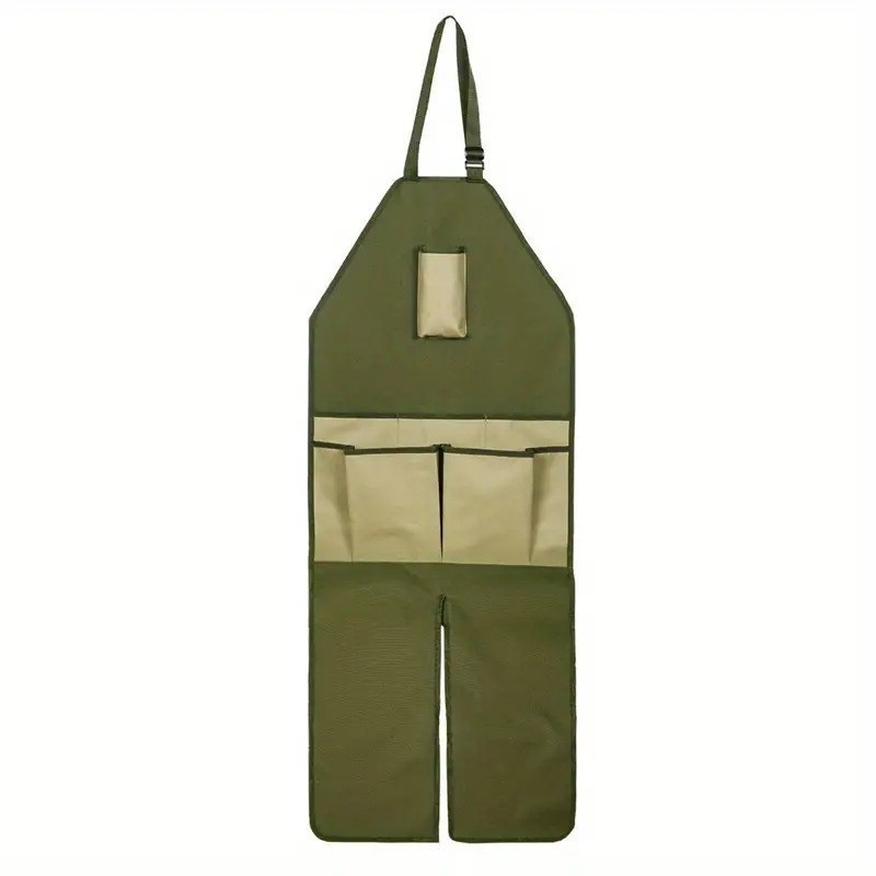 Gardening Apron, Unisex Work Tool Apron Made Of Wear-resistant Canvas, Large Pocket Apron, Split