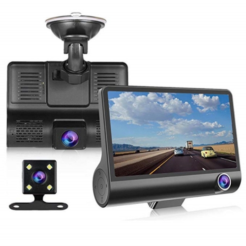 HD 1080P Driving Recorder Car DVR - 3 Lens, 140° Rear View Parking Camera with Motion Detection