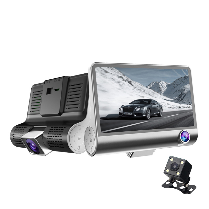 HD 1080P Driving Recorder Car DVR - 3 Lens, 140° Rear View Parking Camera with Motion Detection