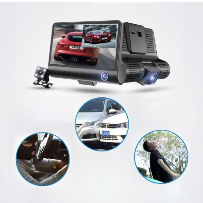 HD 1080P Driving Recorder Car DVR - 3 Lens, 140° Rear View Parking Camera with Motion Detection