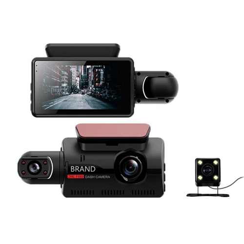 3-Inch Car DVR Driving Recorder - Front and Rear Dual Lens Camera with Wide Angle, Parking Reversing, and Night Vision