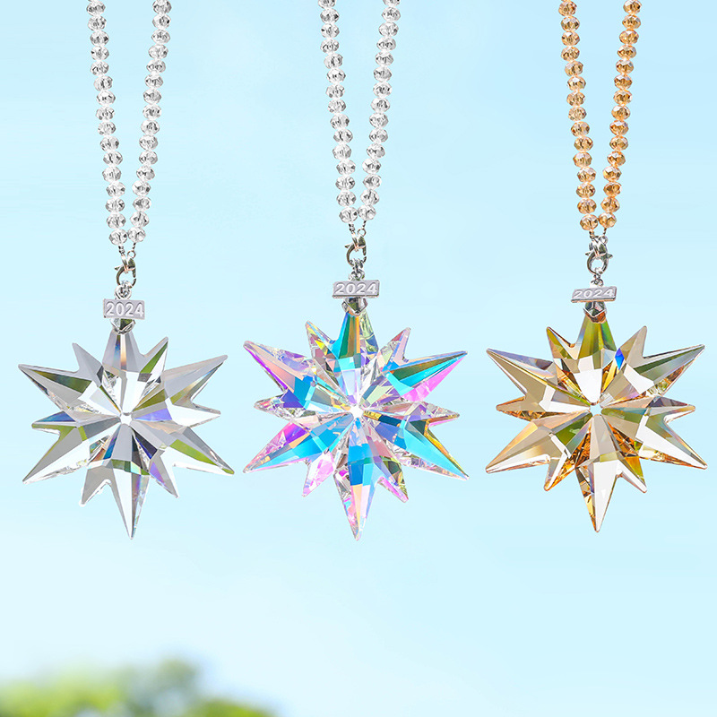Car accessories creative car ornaments snowflake car ornaments car pendants car interior decoration crystal pendants
