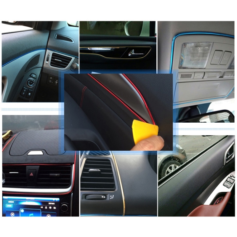 Car decorative strips, interior decorative lines, interior modification, interior door panel gap, instrument panel decorative bright strips 5 meters