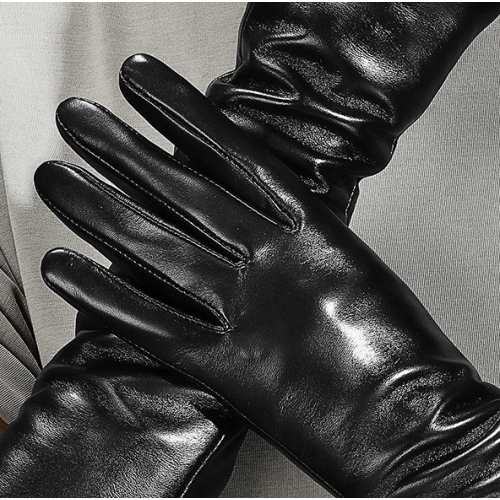 Extended elbow-length ladies sheepskin gloves sleeves winter plus velvet warm women's touch screen arm sleeves