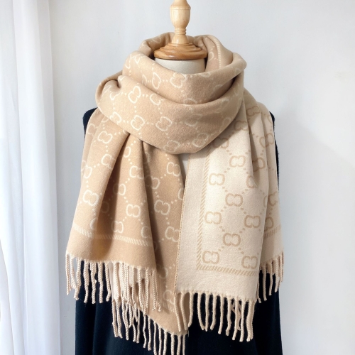Imitation cashmere warm jacquard short beard tassel scarf ladies shawl versatile neck scarf
