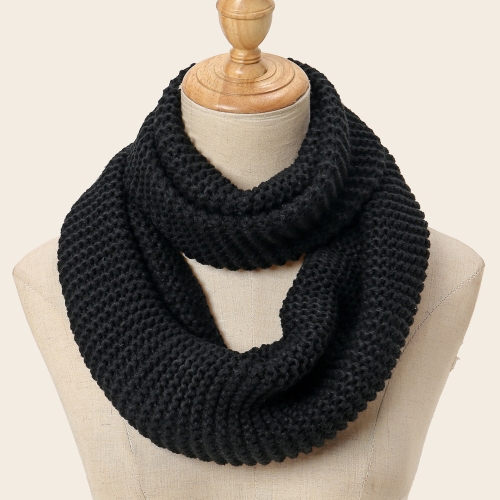 Knitted scarf for men and women, warm and thickened, solid color