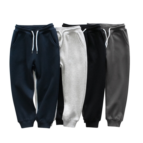 Children's clothing autumn and winter boys and girls sports trousers for middle and large children polar fleece trousers