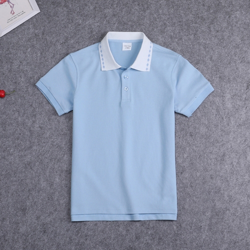Children's lapel short-sleeved T-shirt primary and secondary school students' summer school uniform short-sleeved
