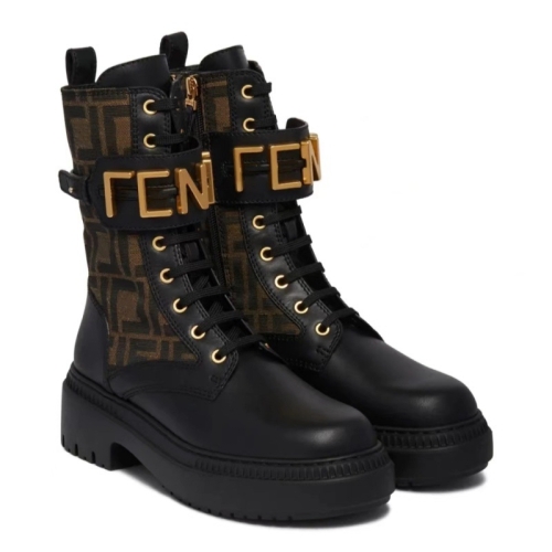 Designer Calf Leather Long Boots - Fashionable Lace-Up Boots with Gold Buckle and Comfortable Foot Feel