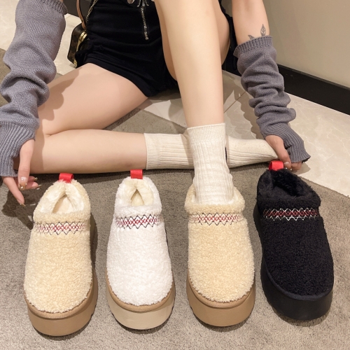 Designer Winter Booties - Comfort Fur Slides with Suede and Wool Blend