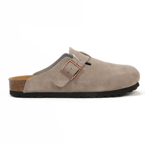 Designer Clogs for Women and Men - Soft Cork Flat Mules Suede Leather Sandals Slippers