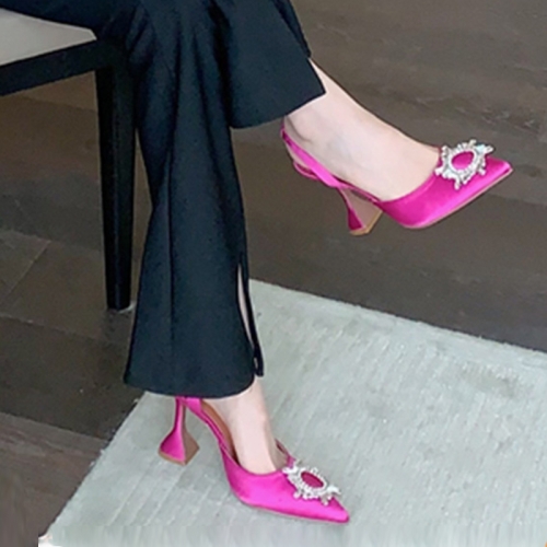 Women's Satin Pointed Toe Slingback Bow Heels - Luxury Designer Party & Wedding Shoes