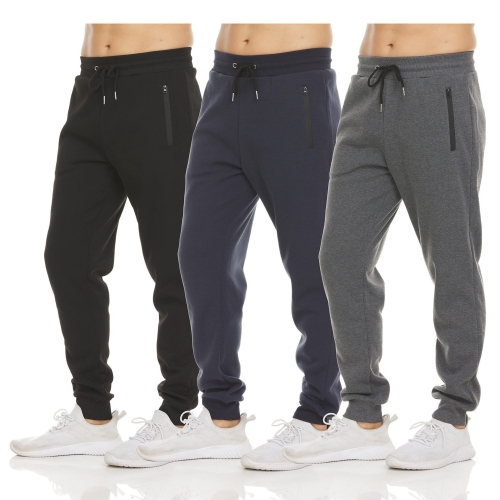 Men’s Athletic Jogger Pants – Zippered Pockets & Drawstring Casual Fitness Trousers