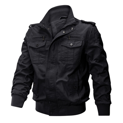Men’s Lightweight Cotton Military Jacket – Multi-Pocket Zip-Up Field Coat