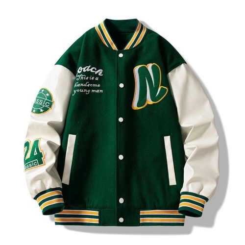 Men's Spring & Autumn Vintage Embroidered Bomber Jacket – Loose-Fit Couple's Baseball Jacket
