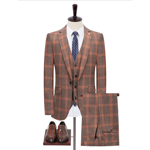 Men’s Slim Fit 3-Piece Suit – One Button Notch Lapel Tuxedo for Prom (Jacket + Pants)