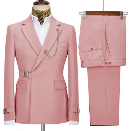 Men’s 2-Piece Business Casual Suit – Groom & Groomsman Formal Tuxedo for Weddings & Events