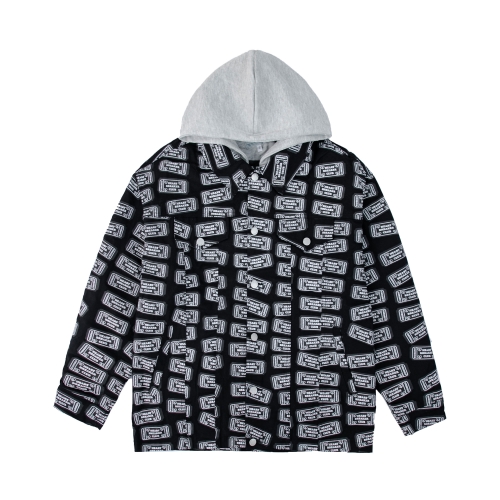 Unisex Fake Two-Piece Zipper Hooded Sweatshirt Hoodie Hooded Jacket