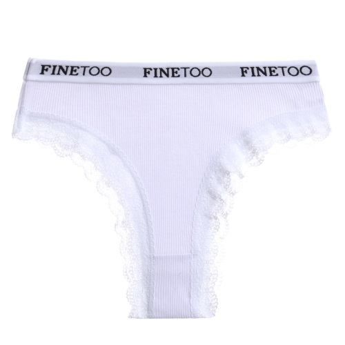 Breathable and comfortable women's underwear lace edge ribbed cotton underwear