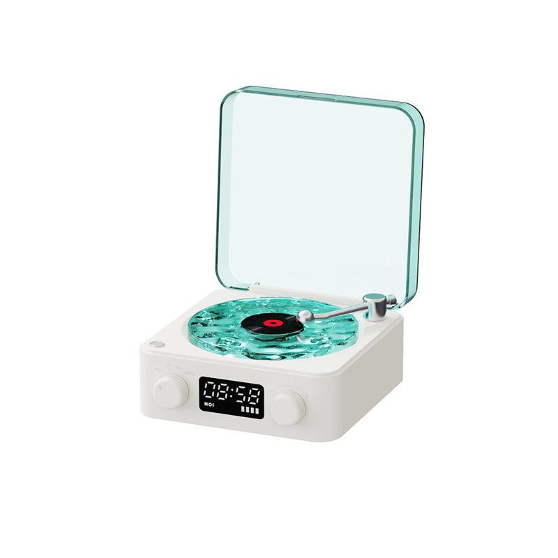 Retro Bluetooth Speaker with Vinyl Record Player Design - High-Quality Wireless Audio