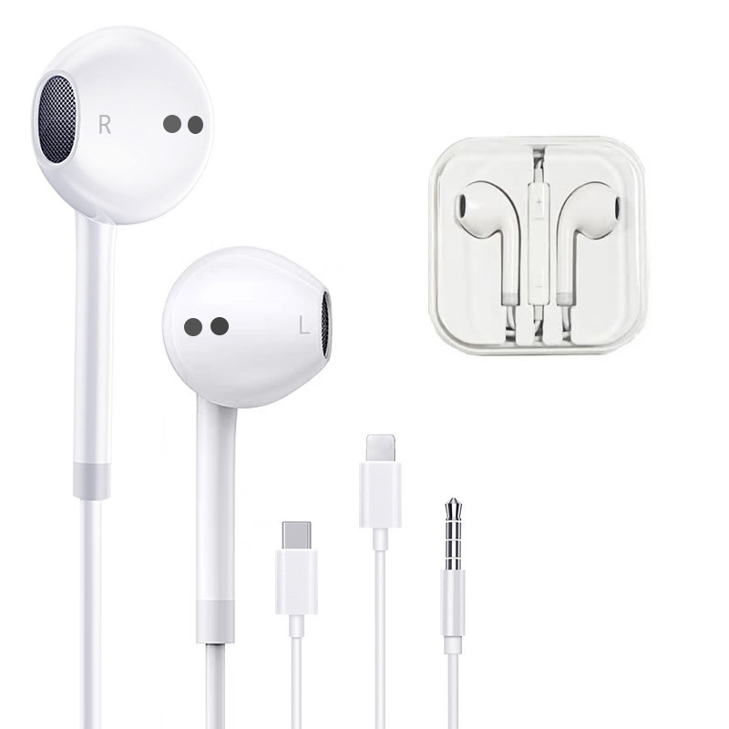 Cable jack earphones smart chip sound earphones wired type-c in-ear karaoke universal