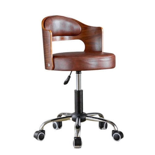 Swivel Dining Chair in Taupe Fabric with Bentwood Frame - Stylish and Versatile Seating