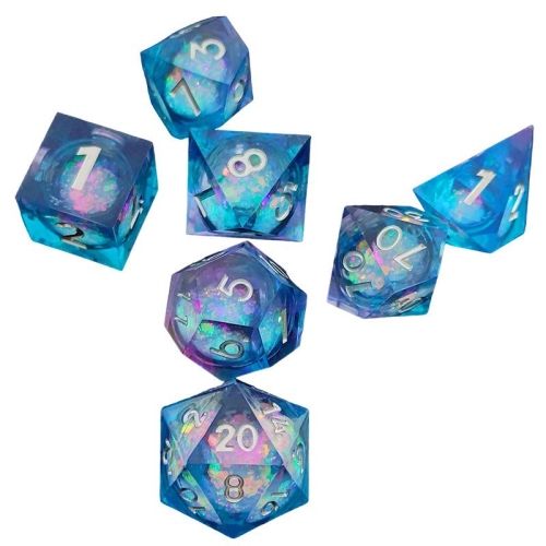 Metallic Dice Games Individual Glittery Liquid Core D20 Dice