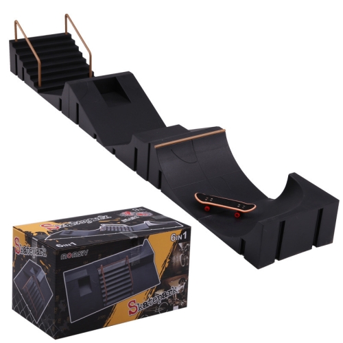 6 in 1 set of scene DIY props Children's finger skateboard handboard skateboard training suitable for young boys