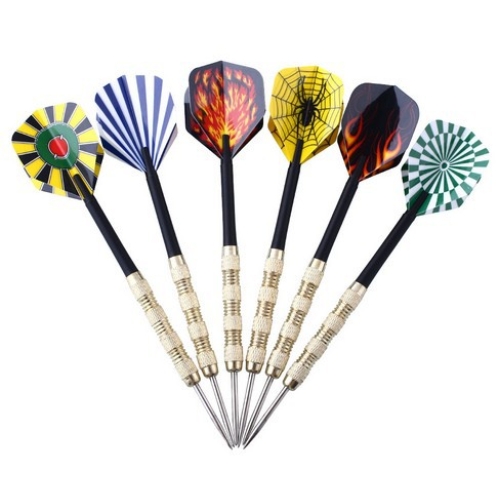 6pcs steel tip darts, target throwing dart needle set for dart board