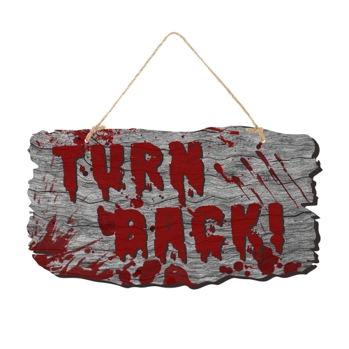 Halloween horror party decoration blood handprint hanging doorplate imitation wood grain blood print hangtag