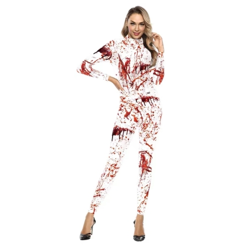 Halloween Women's Jumpsuit with Blood Stains