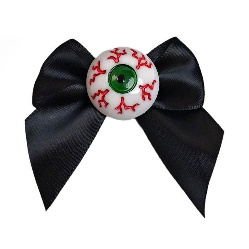Halloween Bloodshot Eyes Gothic Hairpin and Ponytail Bow with Rubber Band