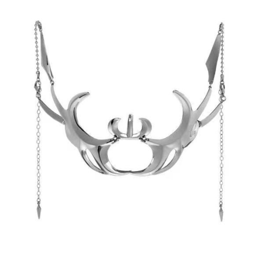 Cyberpunk Metallic Mask – Unique Fluid Mechanic Design with Adjustable Ear Accessories and Lip Rings