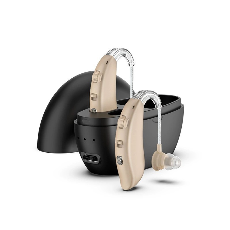 Wireless Digital Hearing Aid With Bluetooth  Rechargeable Adjustable Volume