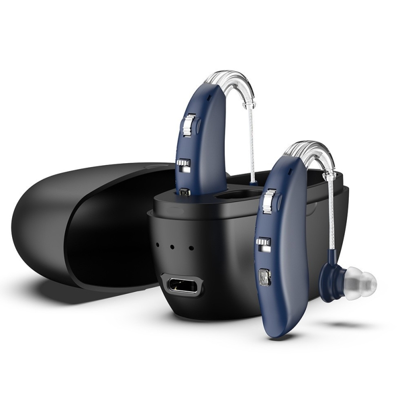 Wireless Digital Hearing Aid With Bluetooth  Rechargeable Adjustable Volume
