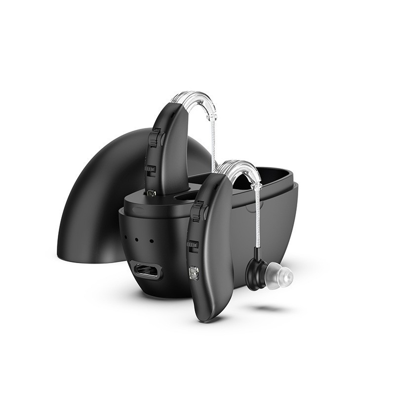 Wireless Digital Hearing Aid With Bluetooth  Rechargeable Adjustable Volume