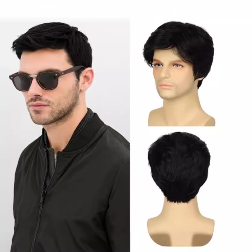 Men's short wigs, men's hair replacement wigs