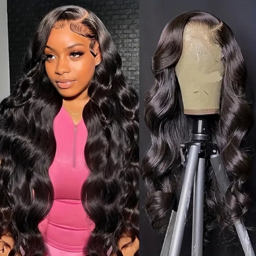 Body Wave Lace Front Wig Human Hair Pre-Stretch Glue less Wig Human Hair