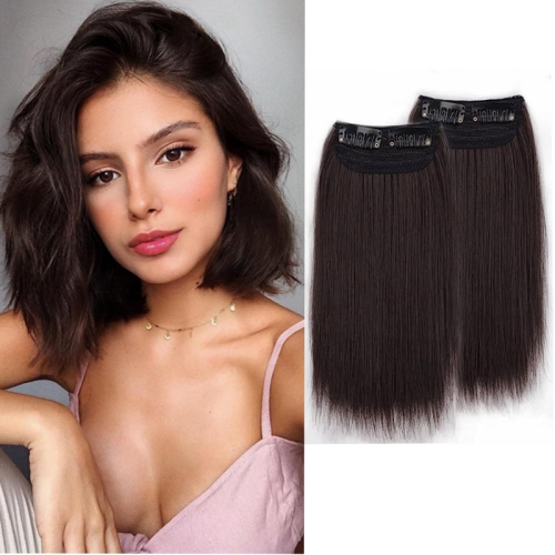 Women's hair top synthetic hair clip extensions with thin hair invisible hairpiece