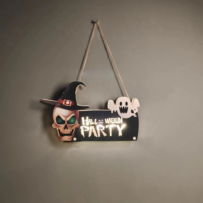 Halloween Door Hanging Sign Wooden Classic For House Haunted House Bar