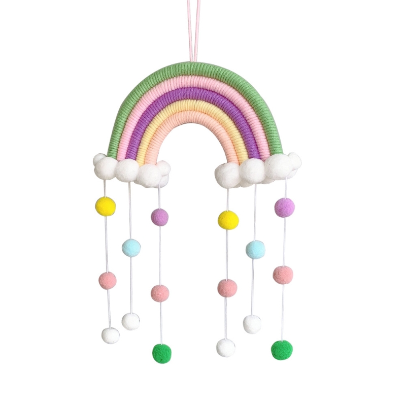 Nordic Home Decoration Children's Room Decoration Pendant Weaving Cloud Rainbow