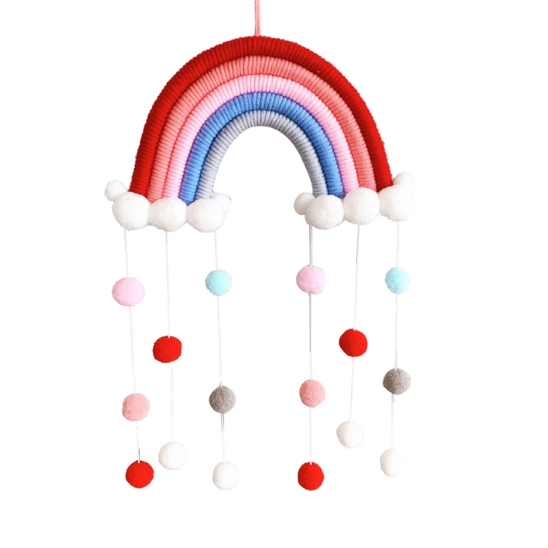 Nordic Home Decoration Children's Room Decoration Pendant Weaving Cloud Rainbow