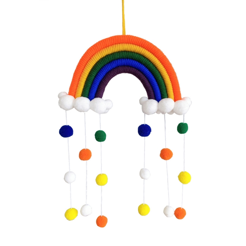 Nordic Home Decoration Children's Room Decoration Pendant Weaving Cloud Rainbow