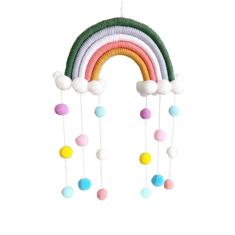 Nordic Home Decoration Children's Room Decoration Pendant Weaving Cloud Rainbow