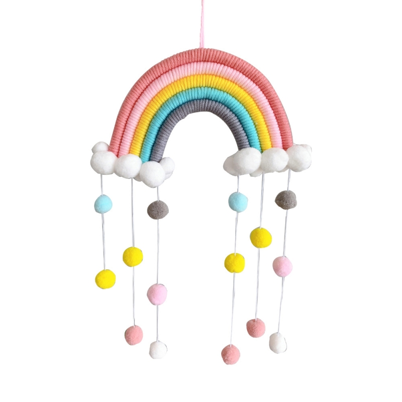 Nordic Home Decoration Children's Room Decoration Pendant Weaving Cloud Rainbow